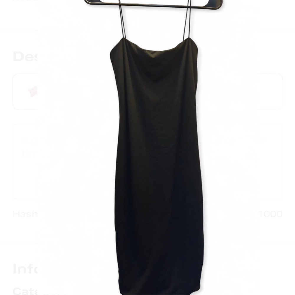 Windsor Black Midi Dress with Spaghetti Straps